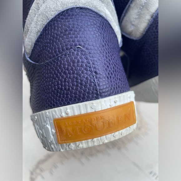 Alexander McQueen X PUMA Sample Kas High-Top Sneakers Blue Leather M9 - Picture 8 of 11